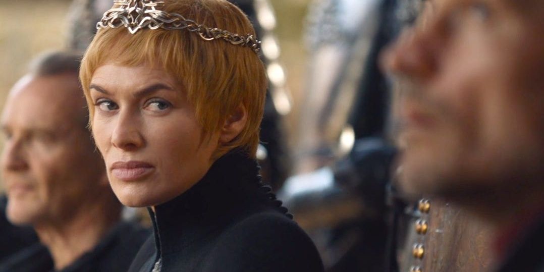 Cersei giving Jaime side eye in Game of Thrones.