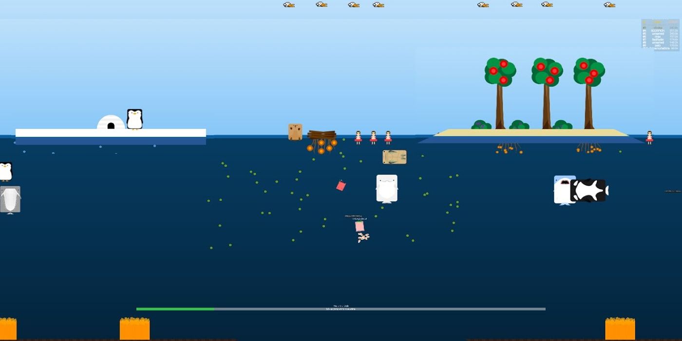 A screenshot of the browser game deeeep.io.