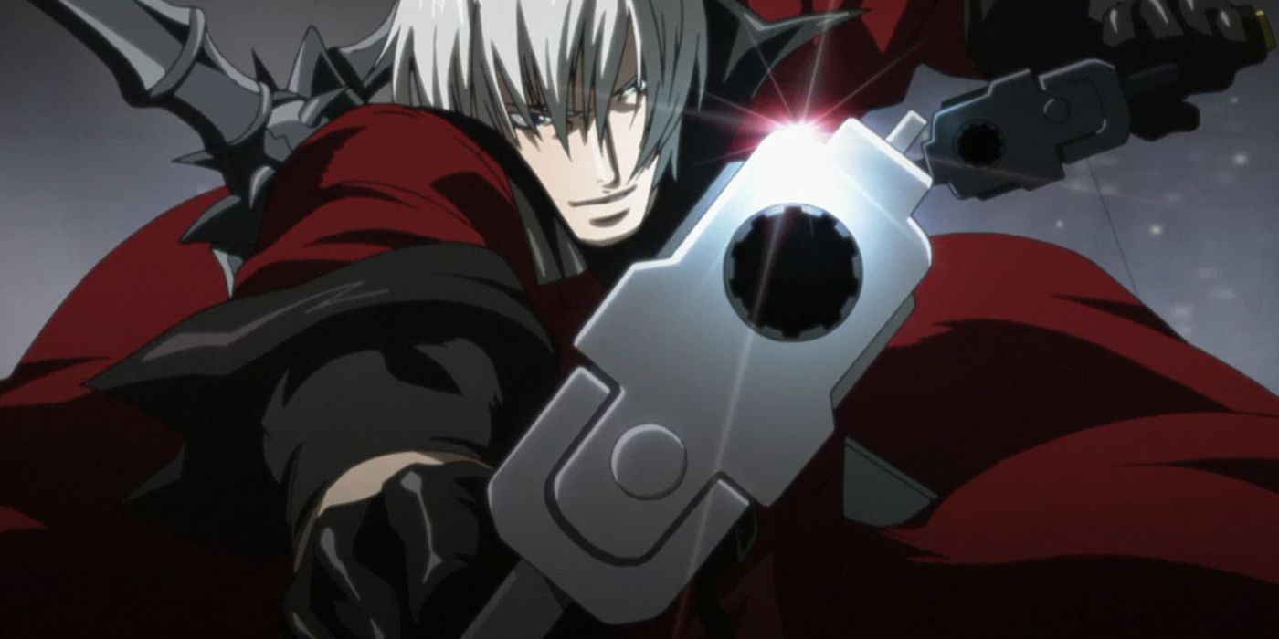 Dante firing a gun in Devil May Cry