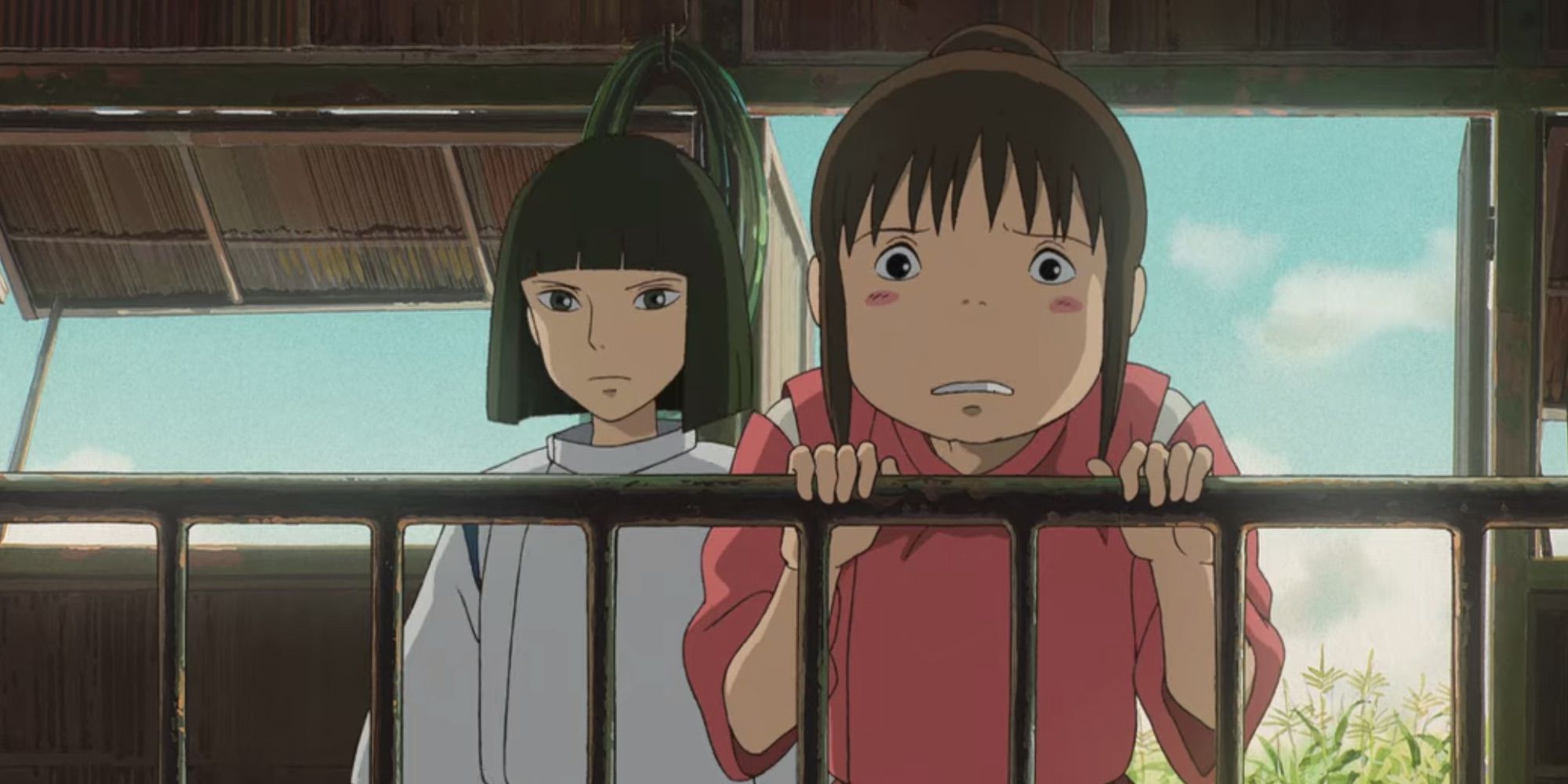 Chihiro and Haku visit Chihiro's parents in Spirited Away