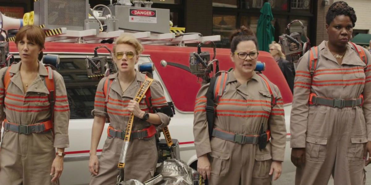 The cast of Ghostbusters 2016