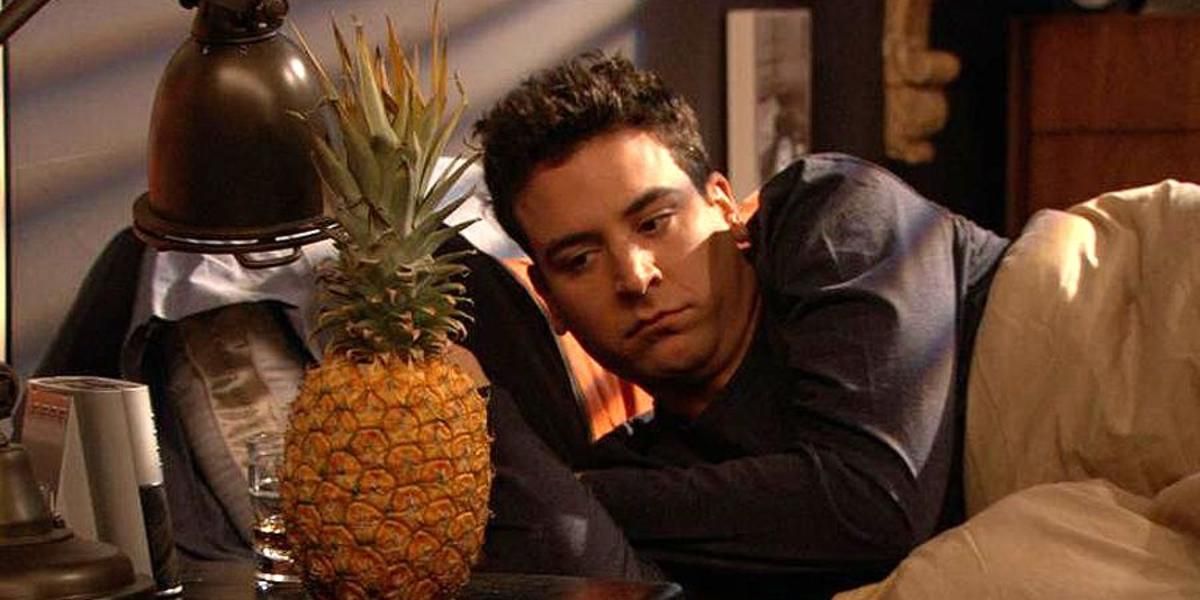 Ted waking up with a pineapple in HIMYM