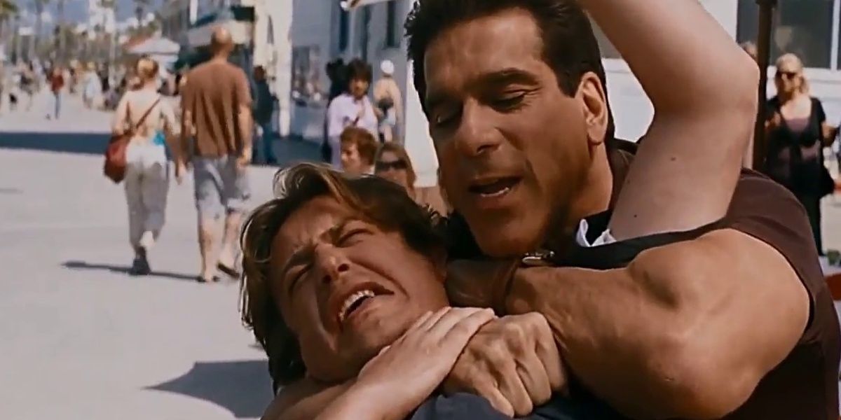 Lou Ferrigno putting a man in a chokehold in I Love You Man