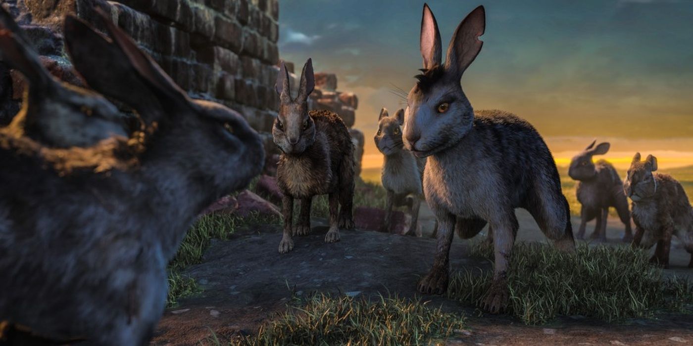 Rabbits face off in Watership Down