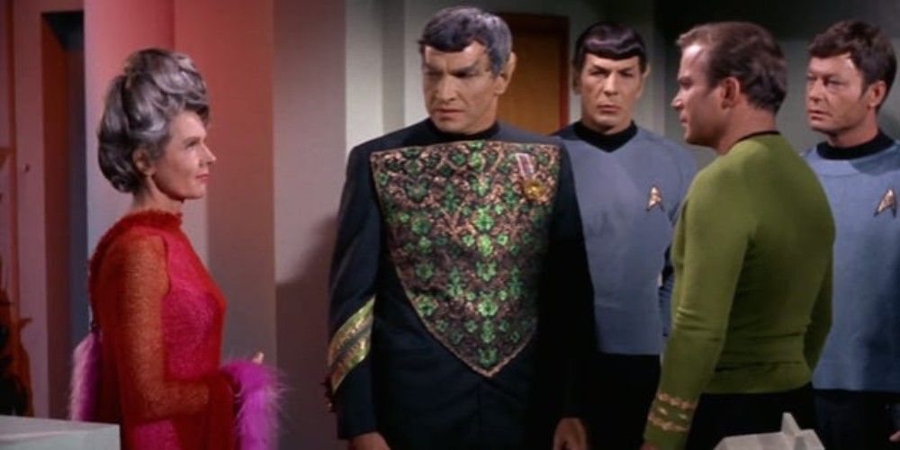 Sarek and Amanda speak with Kirk and crew from Journey To Babel