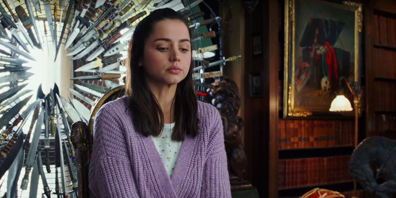 ana de armas as marta sits nervously in knives out