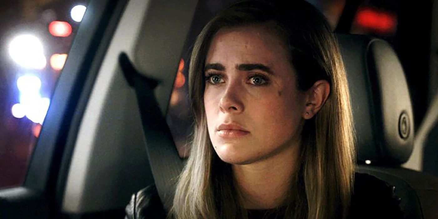 Michaela in a car looking upset in Manifest