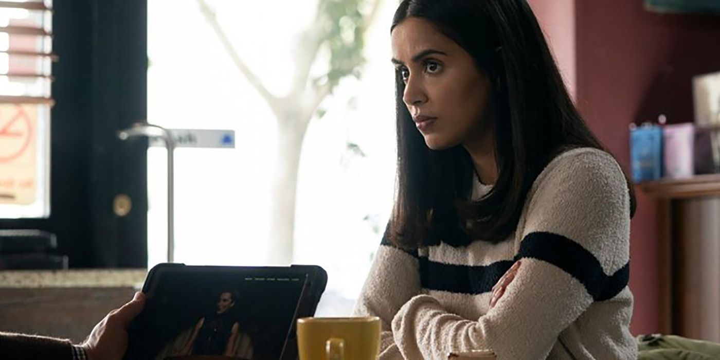 Saanvi sitting at her desk in her office on Manifest.