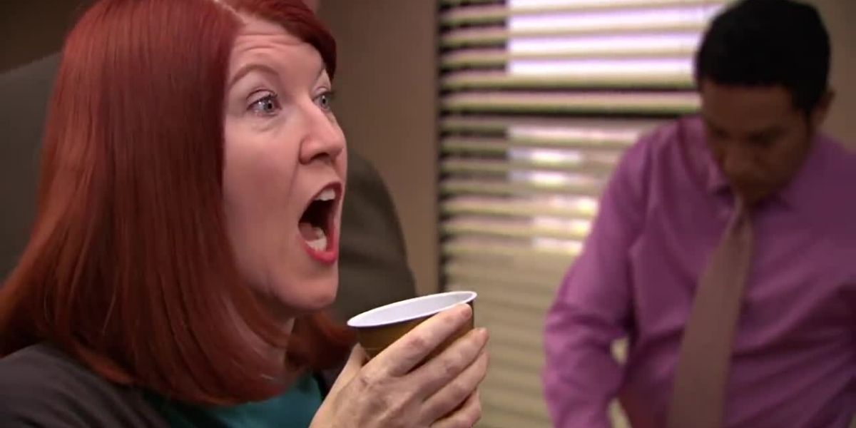 meredith drinking - the office