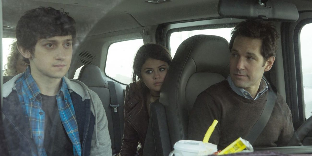 Trevor, Dot, and Ben in the car in Fundamentals of Caring