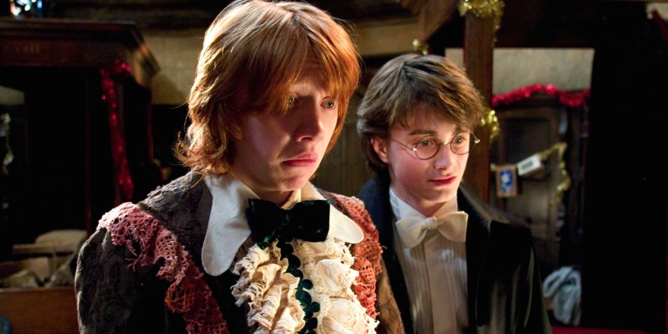 Ron in his dress robes in Harry Potter.