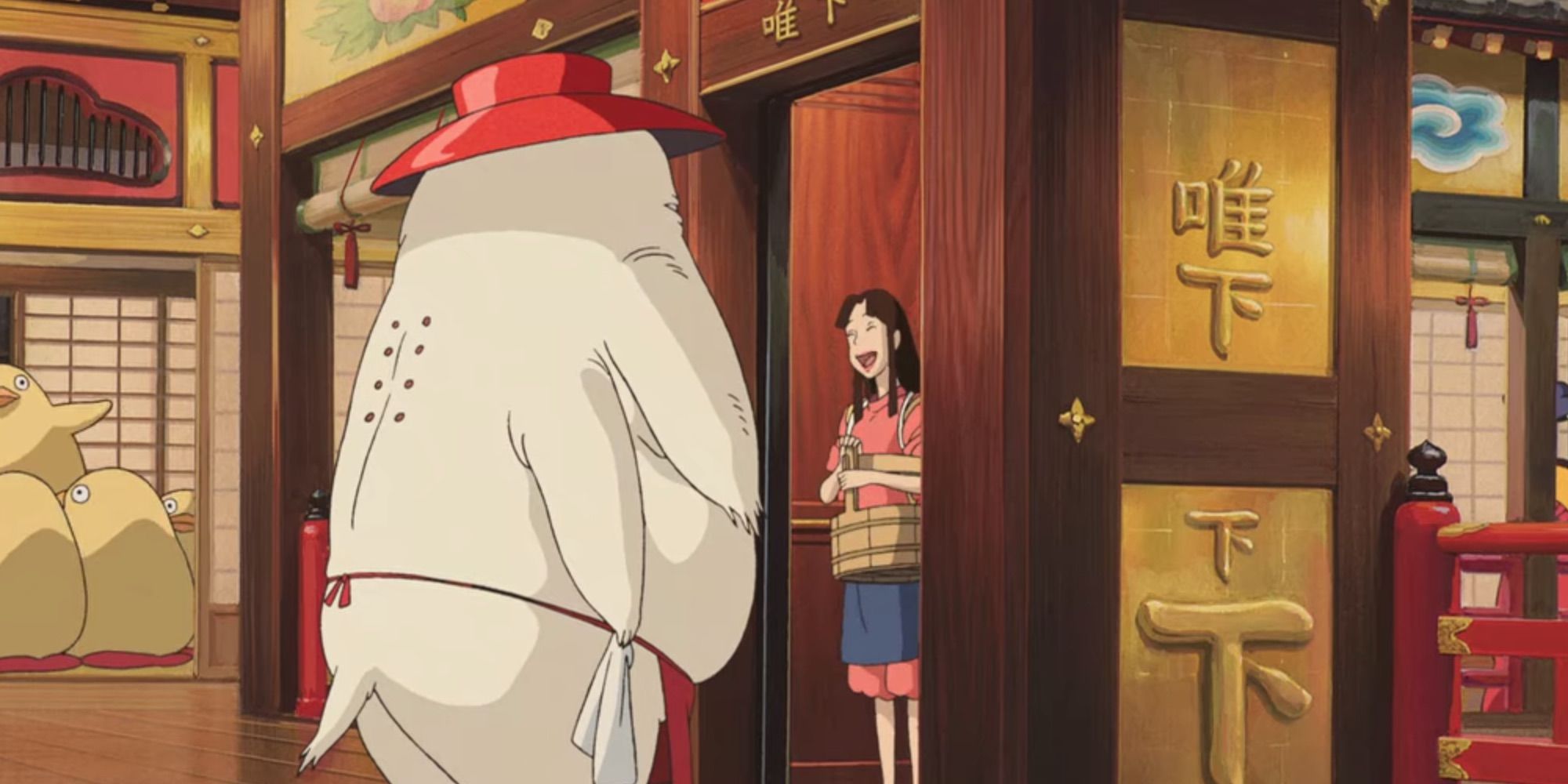 Lin greets the Radish Spirit in Spirited Away