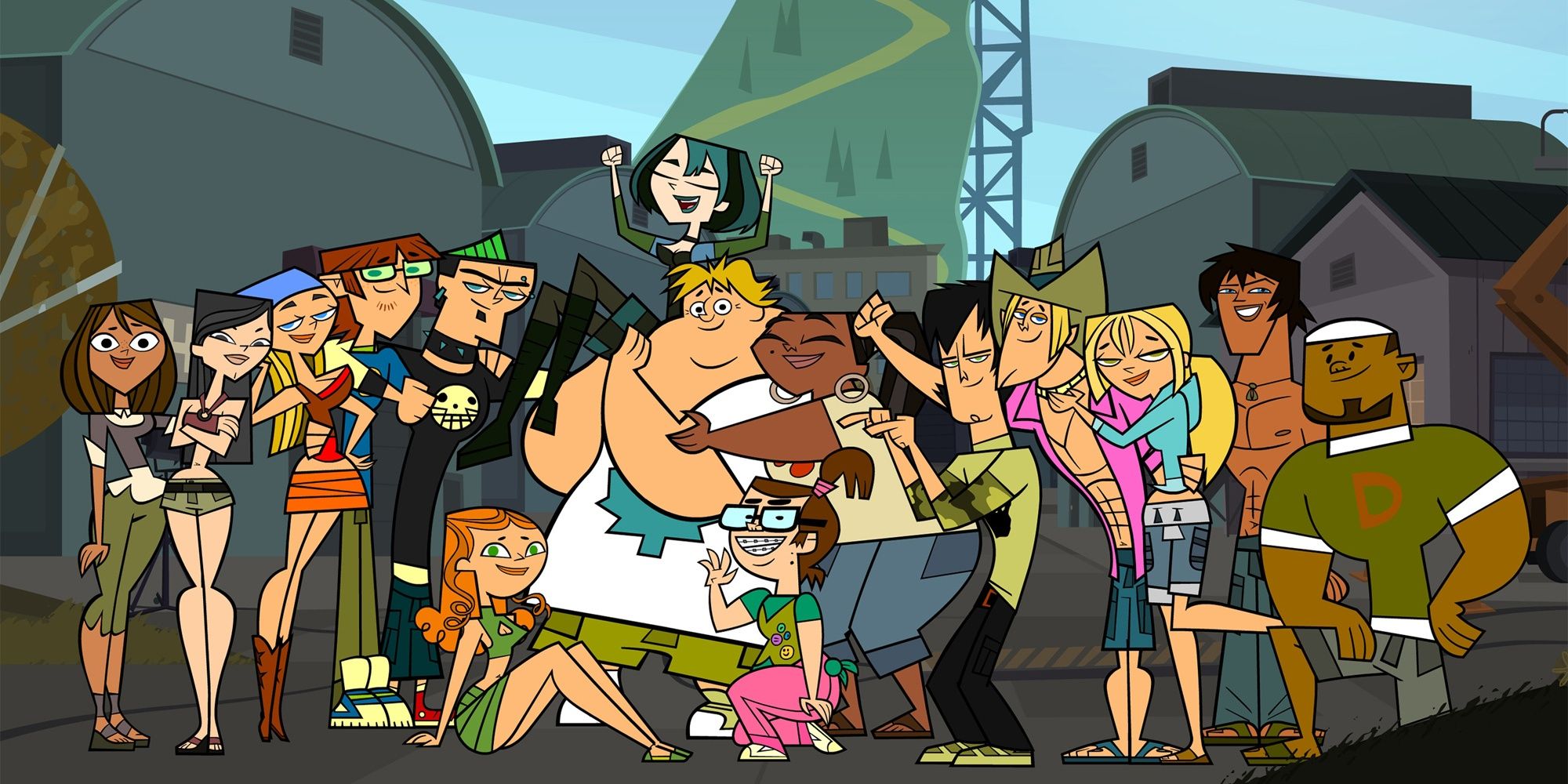 The cast of Total Drama posing for a photo.