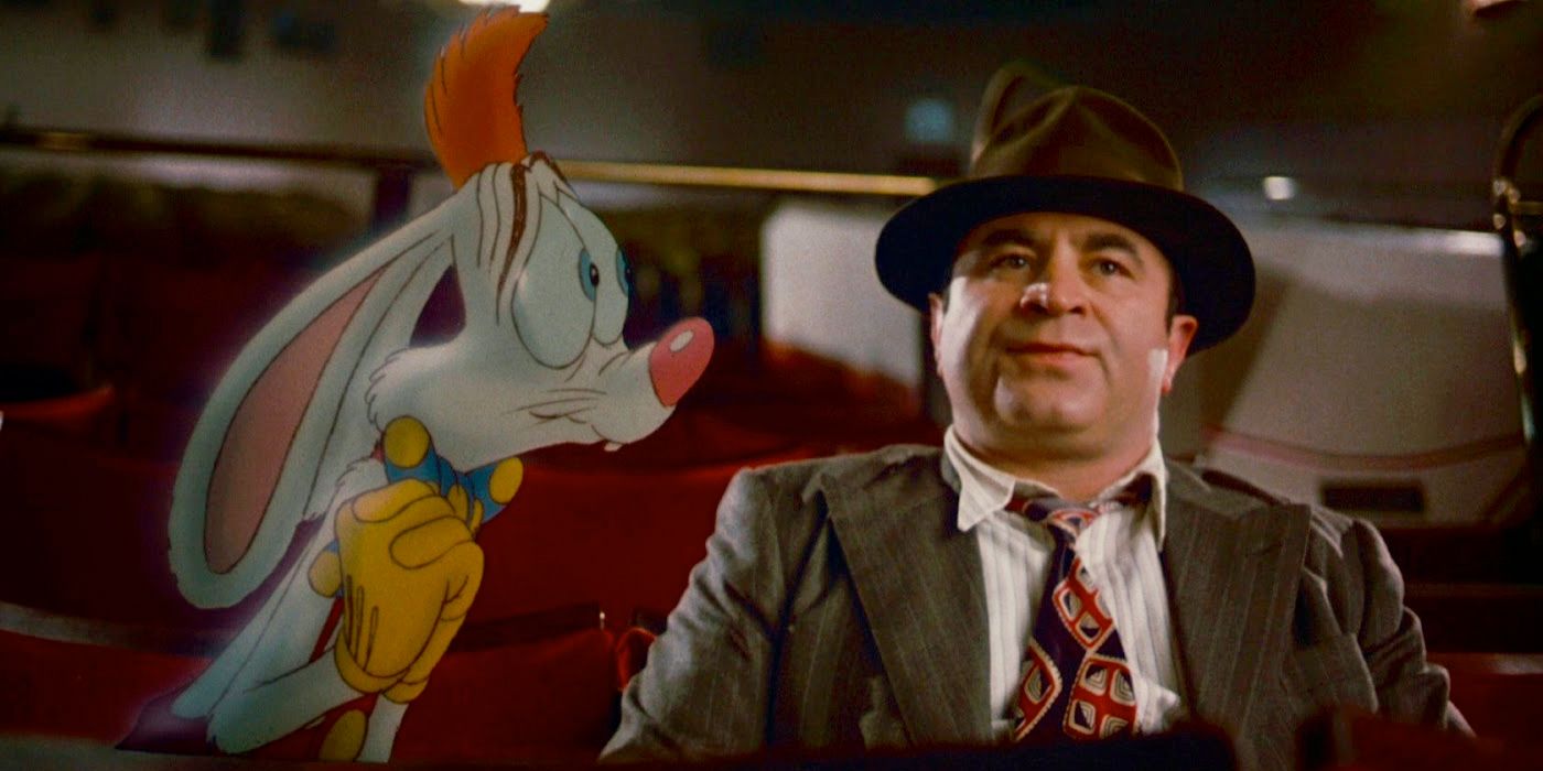 Detective Valient appears frustrated with Roger Rabbit.