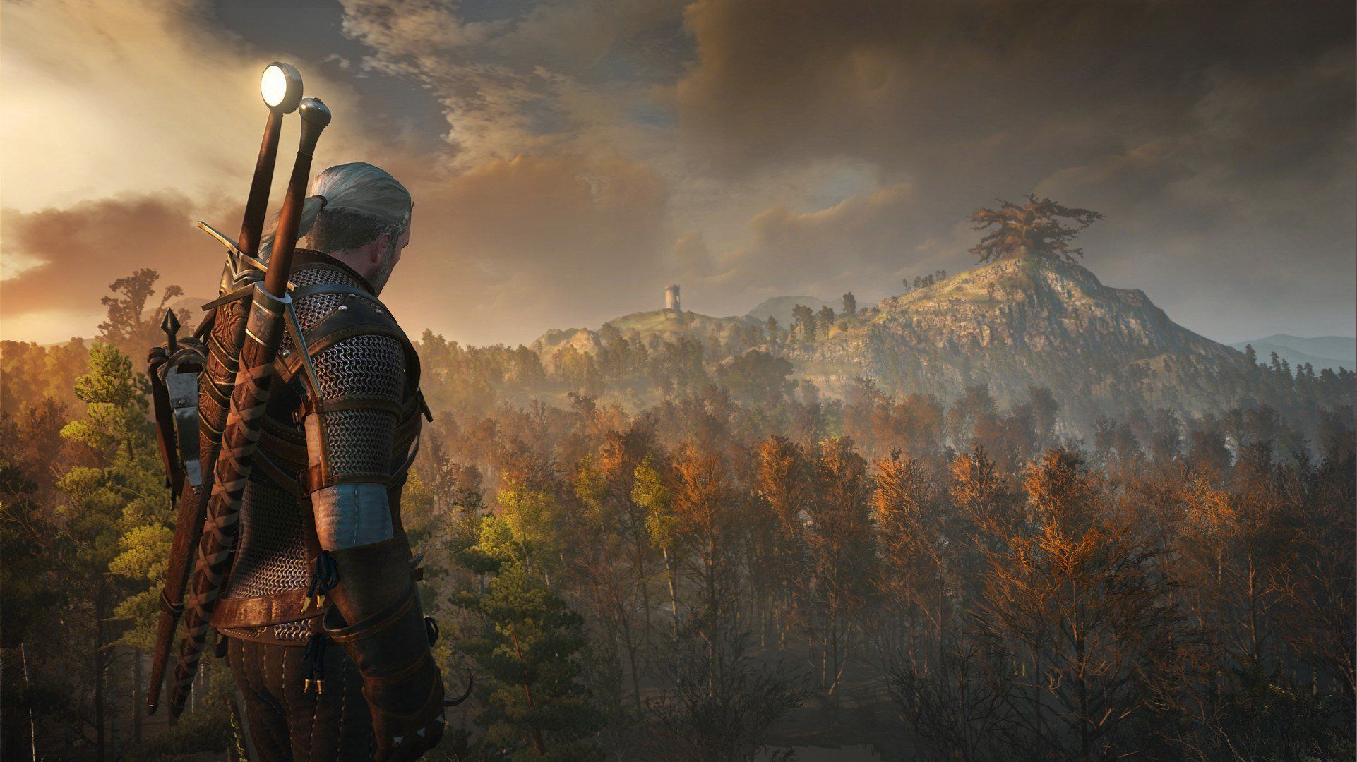 The Witcher 3 Geralt Looking At Mountain