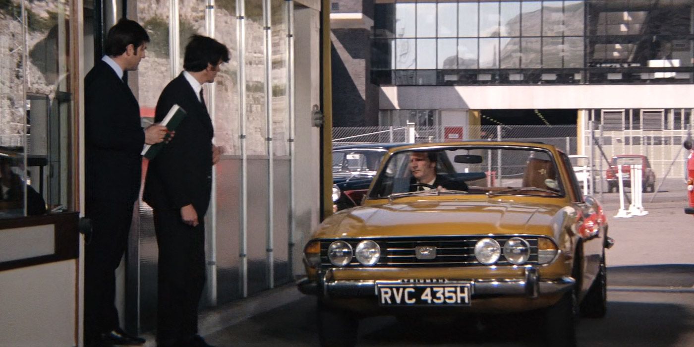 A diamond smuggler drives a yellow Triumph in Diamonds Are Forever