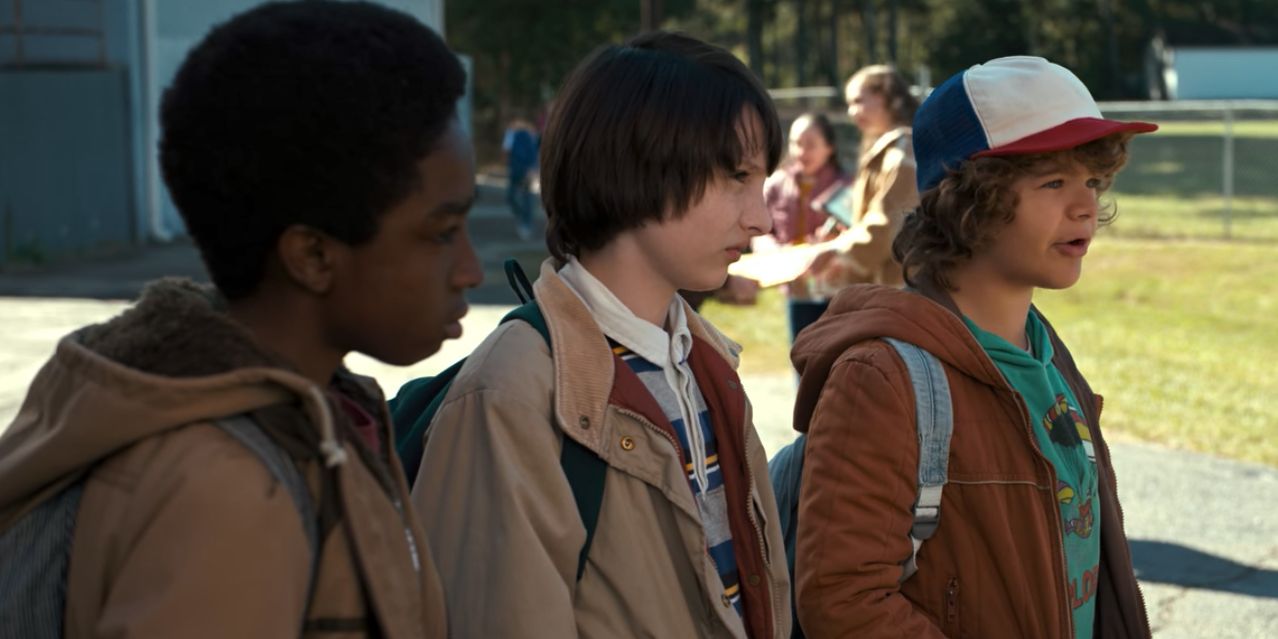 Lucas, Mike, and Dustin in Stranger Things