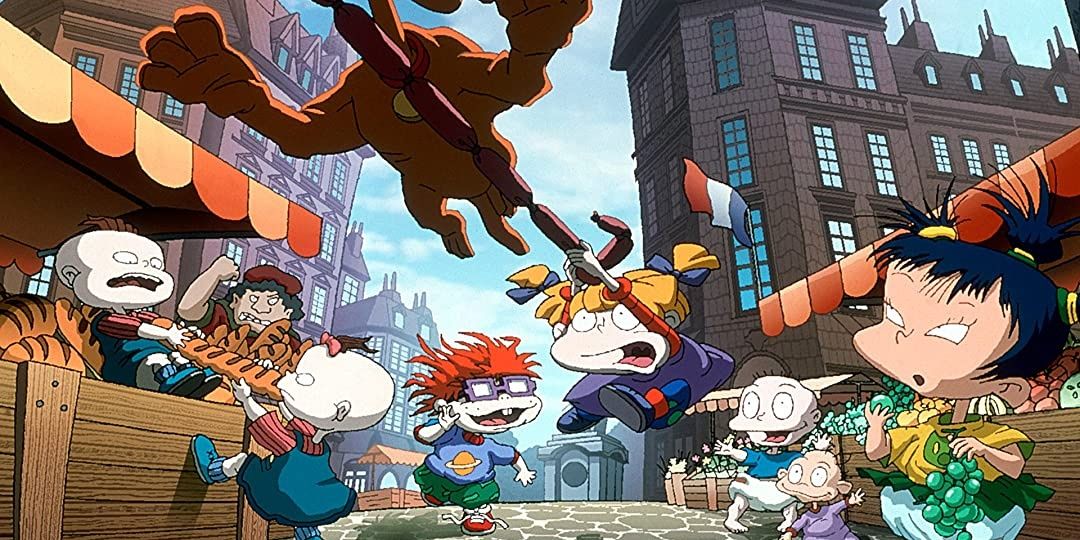Picture of outside with all the gang in Rugrats in Paris.