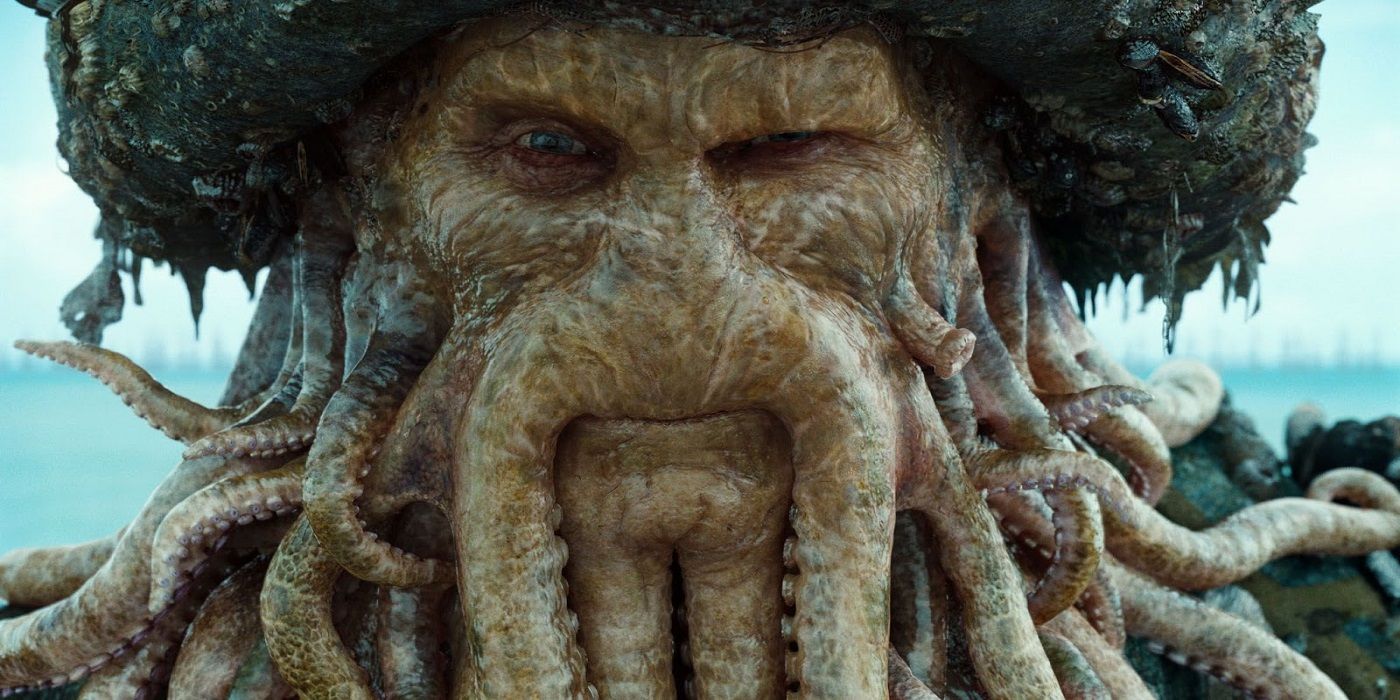 Davy Jones cocking an eyebrow in Pirates Of The Caribbean