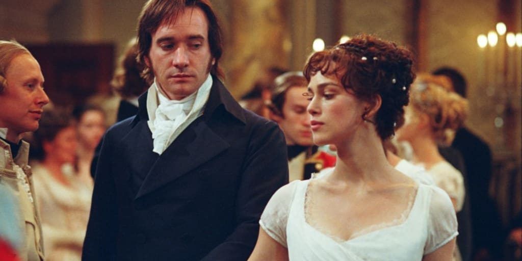 Darcy and Elizabeth are paired for a dance in the 2005 Pride and Prejudice adaptation