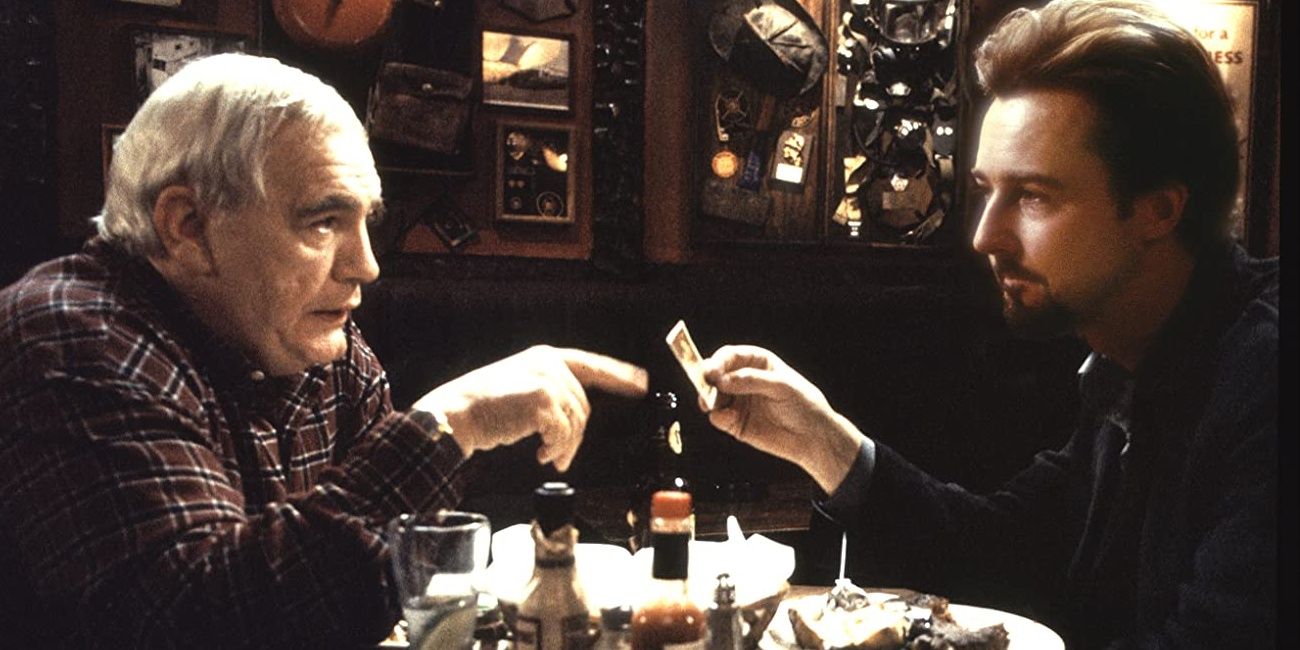 Brian Cox and Edward Norton in 25th Hour