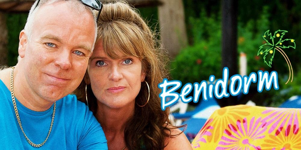 An image of Mick and Janice Garvey in Benidorm smiling