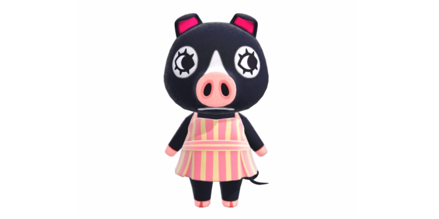 Agnes standing against a white background in Animal Crossing New Horizons