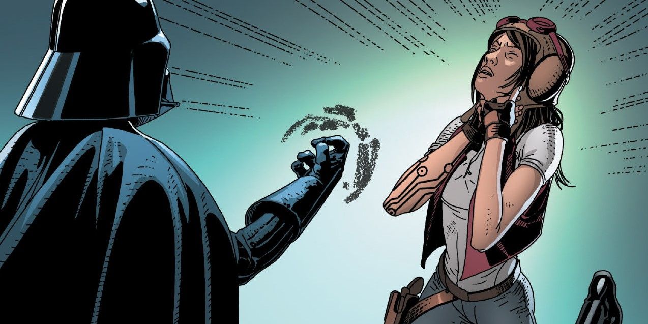 Darth Vader Forcechokes dr Aphra in their shared comic