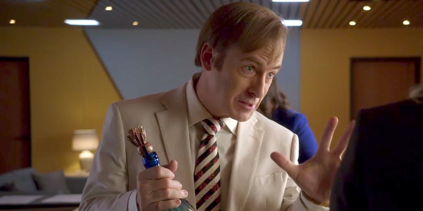 Jimmy holds a tequila bottle in Better Call Saul