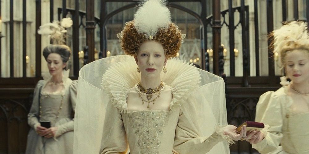 Elizabeth all in white in Elizabeth: The Golden Age