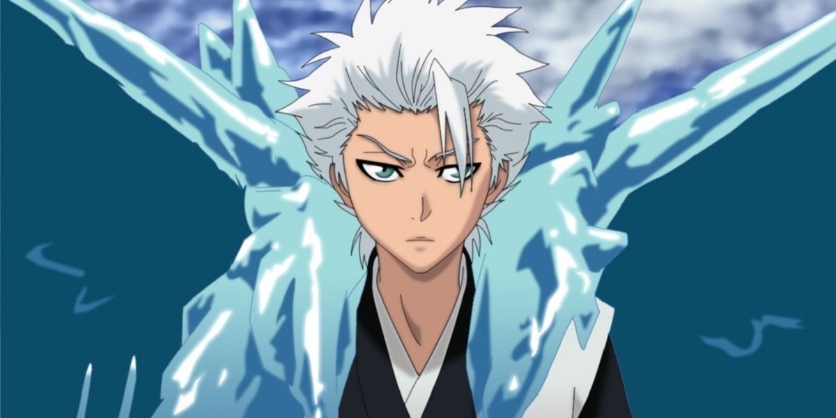 Toshiro frowning in Bleach