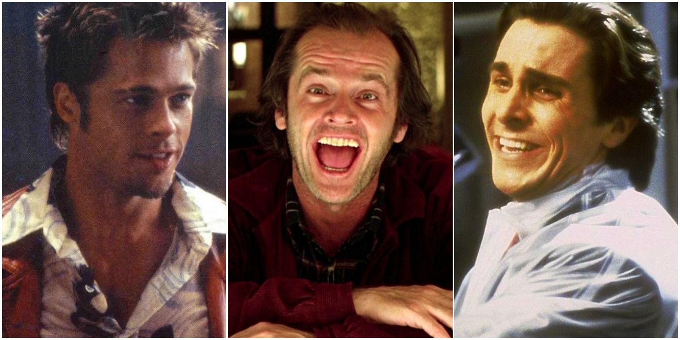 Brad Pitt in Fight Club, Jack Nicholson in The Shining and Christian Bale in American Psycho