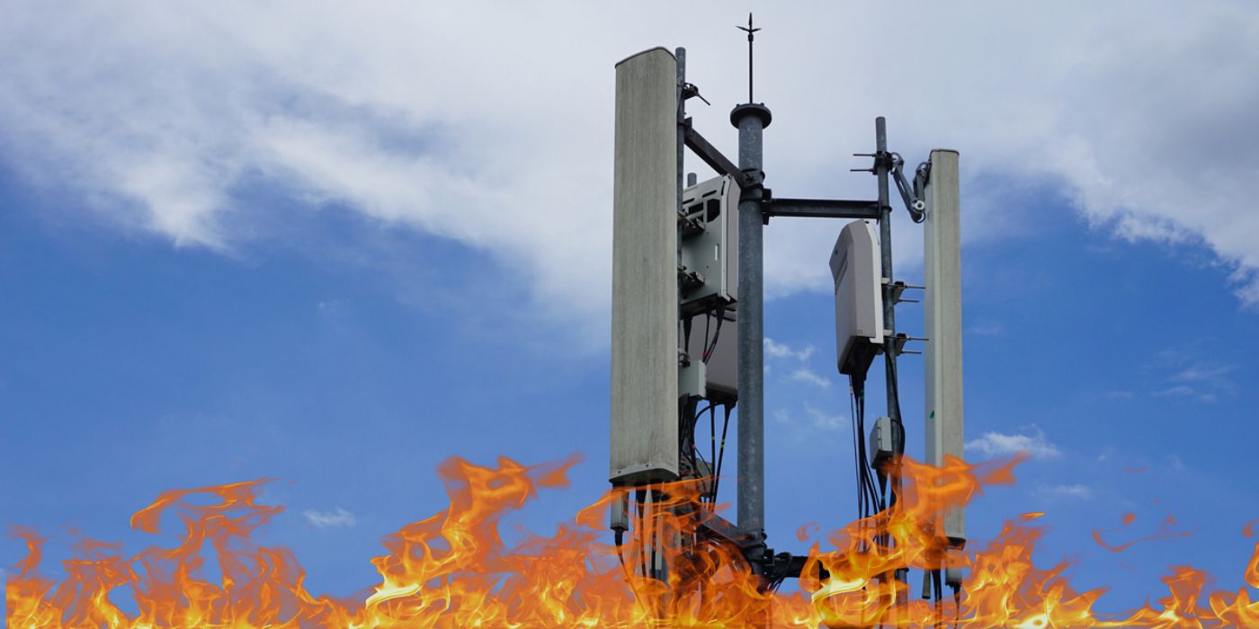 Cell Tower Burning