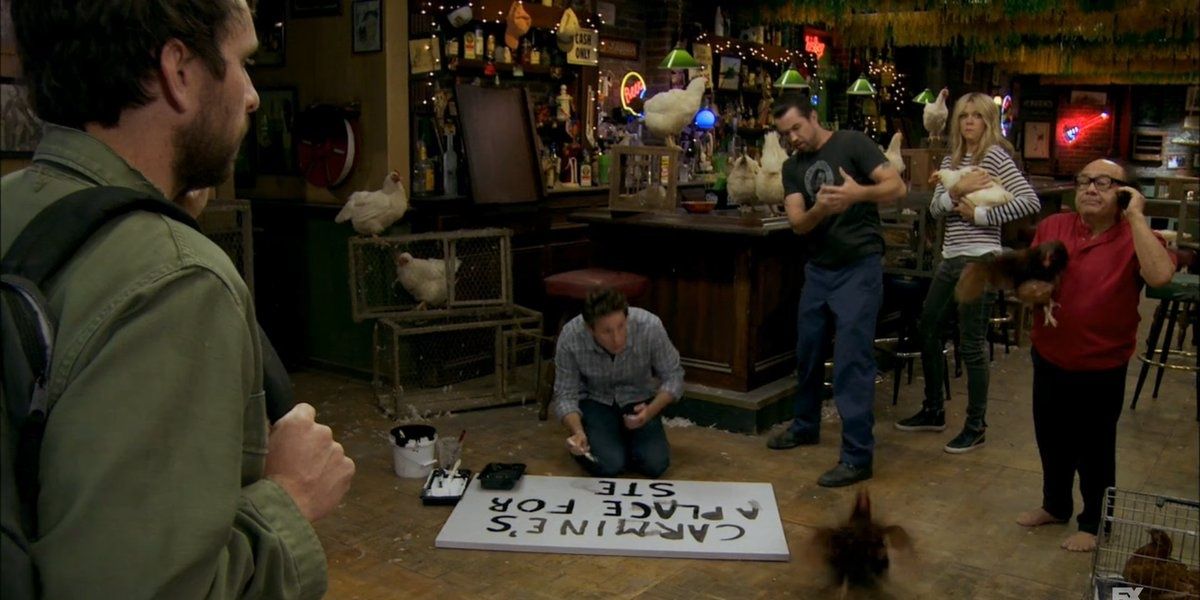 Charlie arrives at the bar in Charlie Work episode of It's Always Sunny