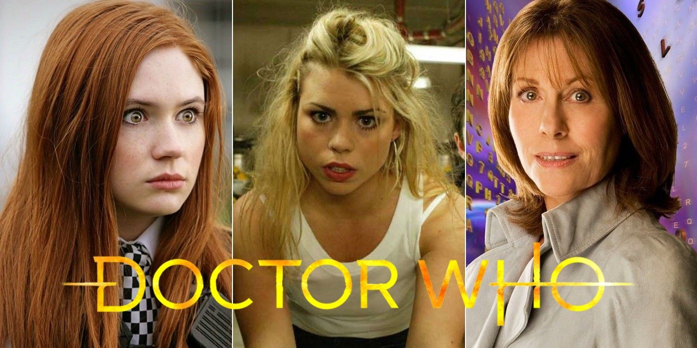Split image of various Doctor Who companions