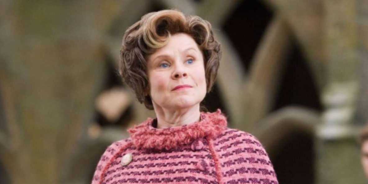 Dolores Umbridge looking prideful in Harry Potter