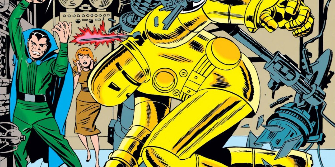 Carlo Strange attacks Iron Man in Marvel Comics.