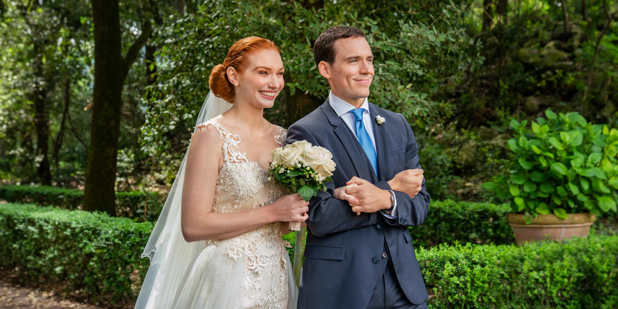 Eleanor Tomlinson and Sam Claflin in Love Wedding Repeat