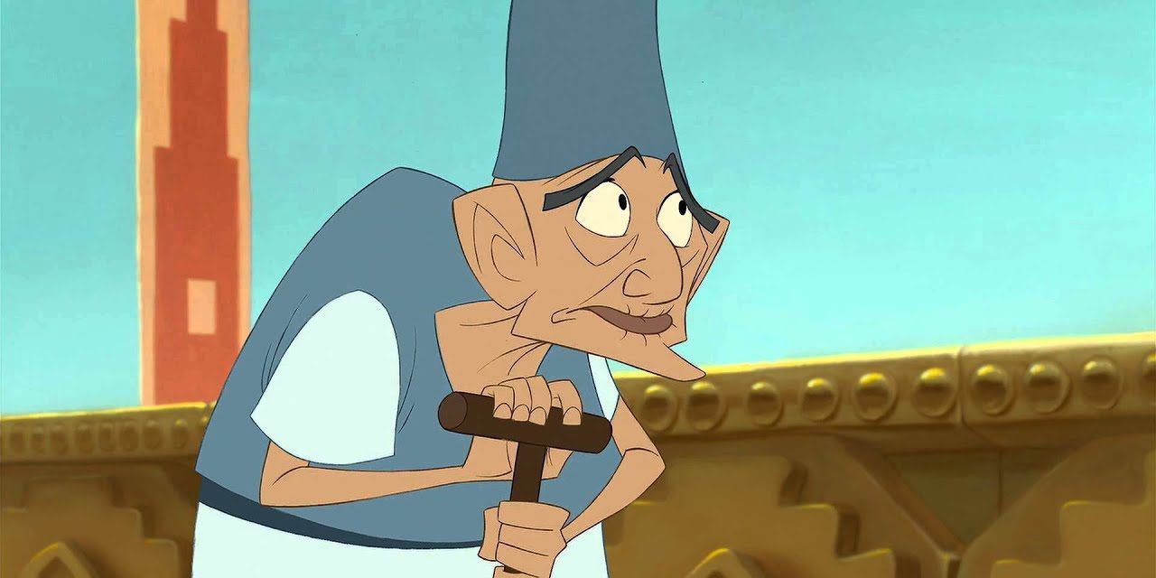 Rudy looking up in The Emperor's New Groove