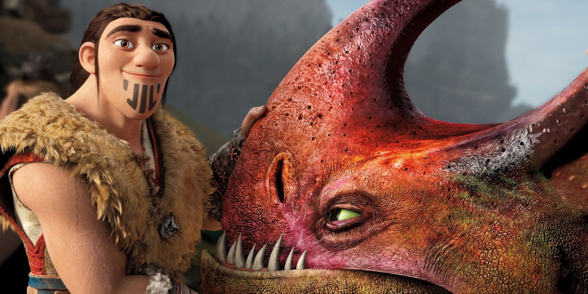 Eret and the dragon Skullcrusher in How to Train Your Dragon 2