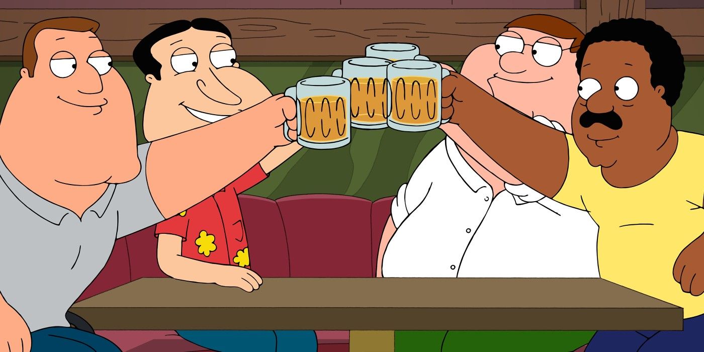 Peter and his friends drinking on Family Guy