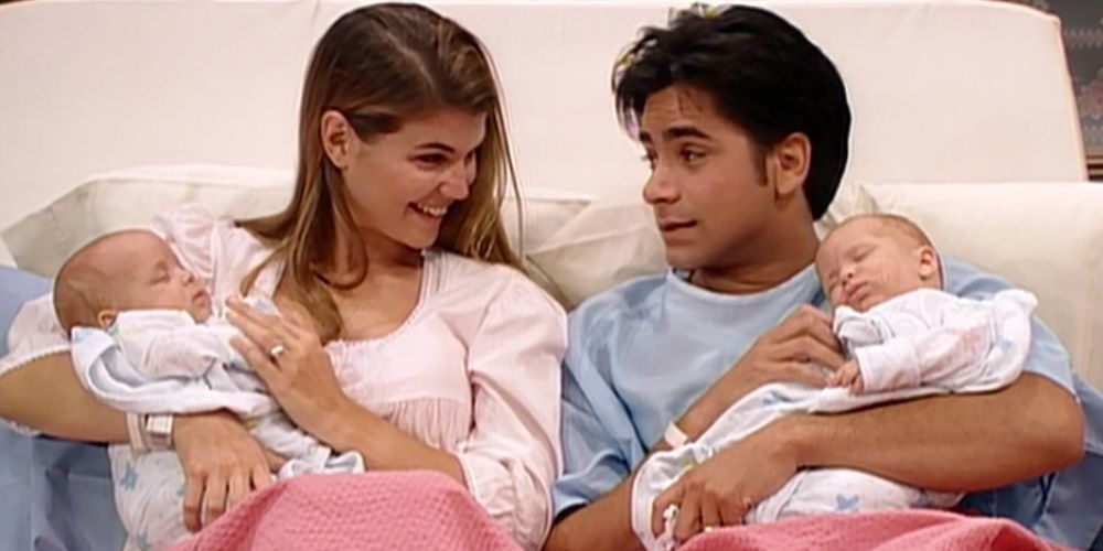 From Full House, Rebecca and Jesse with newborn twins