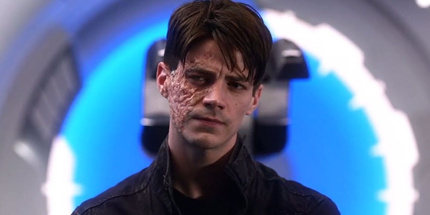Evil Barry Allen a.k.a. Savitar; half of his face is severely scarred