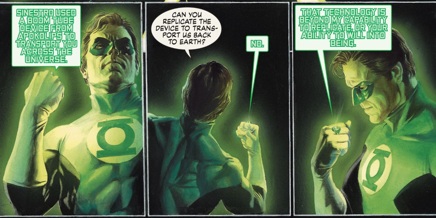 Green Lantern Stranded in Justice Comic
