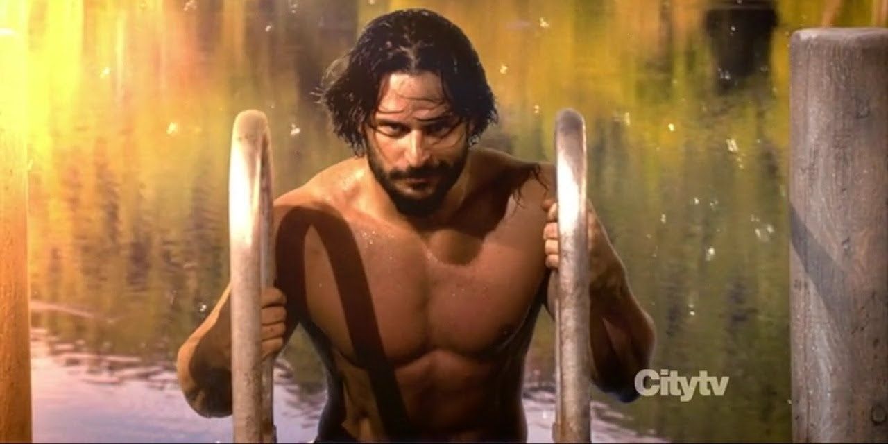 Brad emerges from the contaminated river waters in his defense video used to seduce the jury in How I Met Your Mother