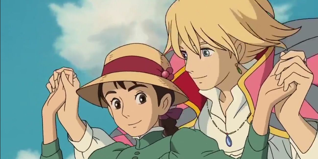 Howl and Sophie flying in Howl's Moving Castle