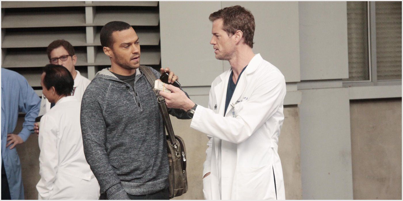 Jackson listens to advice from Mark in Grey's Anatomy