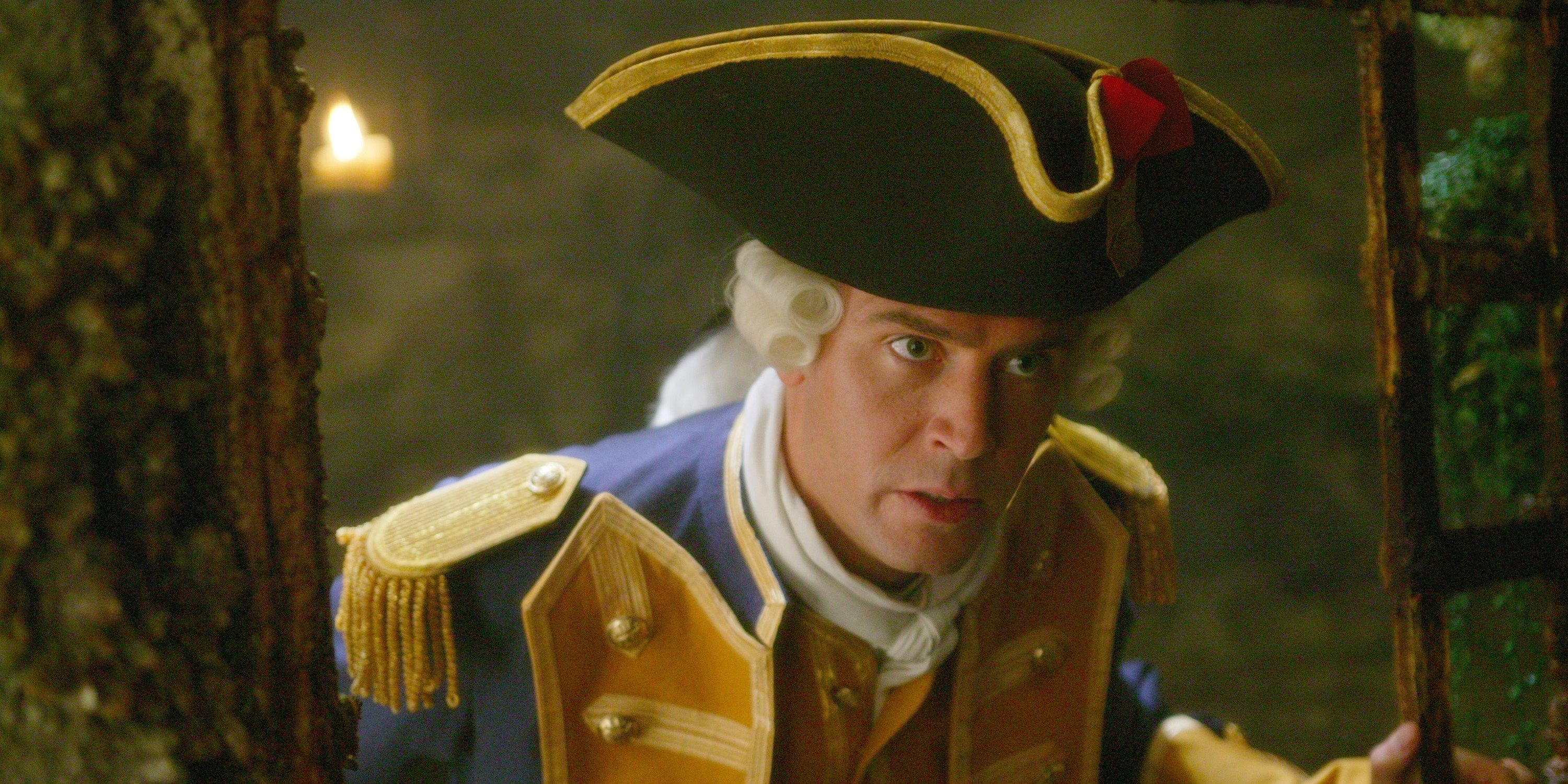 James Norrington looks intensely at something in Pirates of the Caribbean