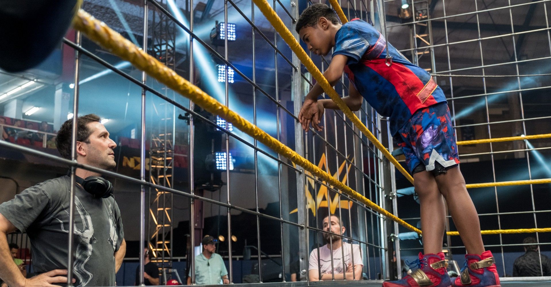 Jay Karas and Seth Carr on set of Main Event