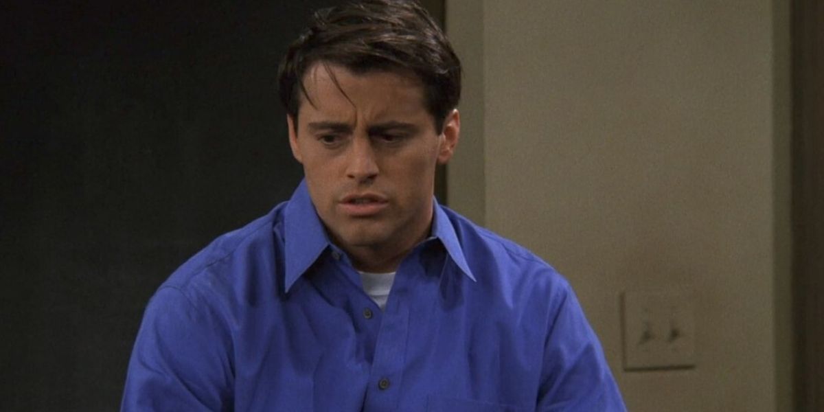 Joey in a blue shirt in Friends